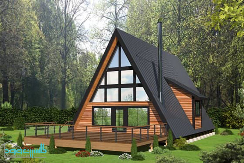 طرح پیشنهادی خانه چوبی A فریم | کاسپین وود