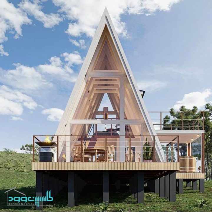 طرح پیشنهادی ویلای چوبی A فریم | طراحی و ساخت خانه چوبی، ویلای چوبی
